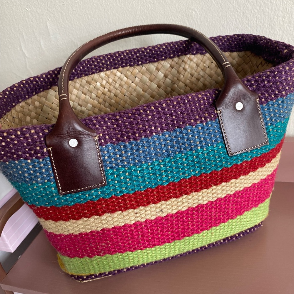 GAP Jute - outer layer woven palm leaf inner layer and brown leather straps - Picture 4 of 6